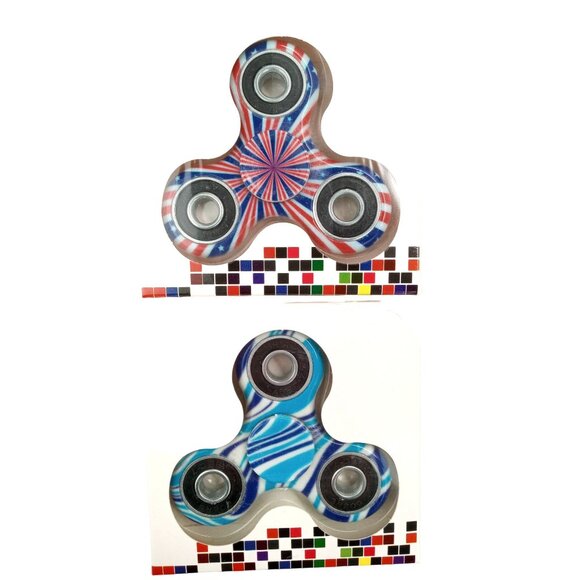 Fidget Tri Spinner Toy Lot of 8 Party Favors Focus Anxiety Swirl Camo Stripe New - Picture 4 of 7